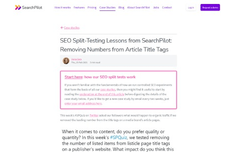 SEO Split-Testing Lessons from SearchPilot: Removing Numbers from Article Title Tags